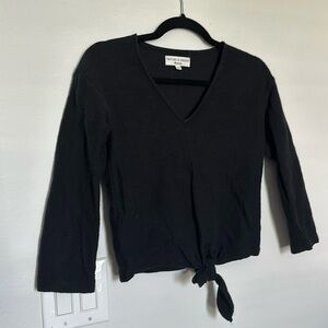 Madewell Black Front Tie Top